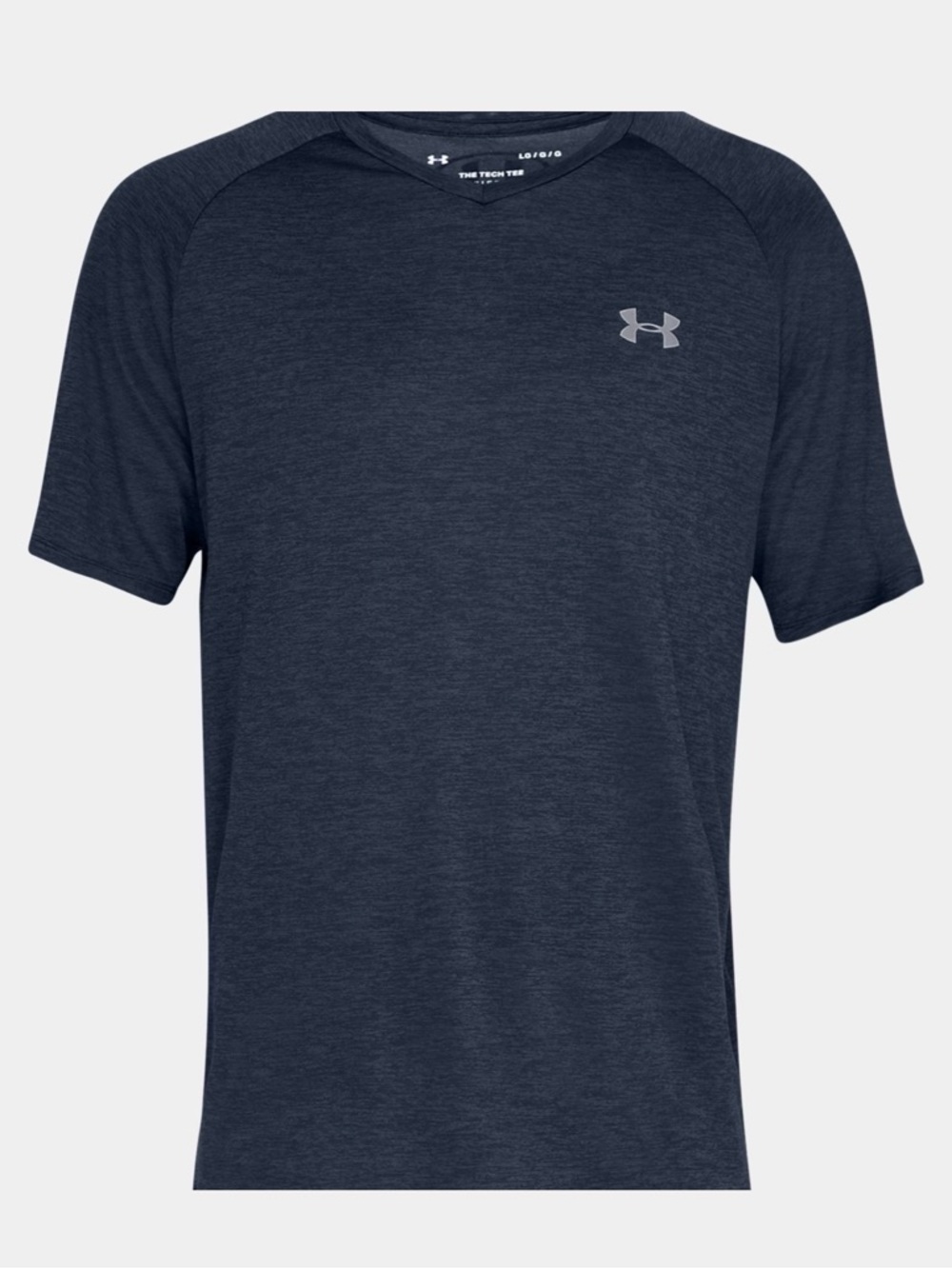 UA Tech Men's Small Navy Blue V-Neck Short Sleeve Under Armour Athletic T-shirt